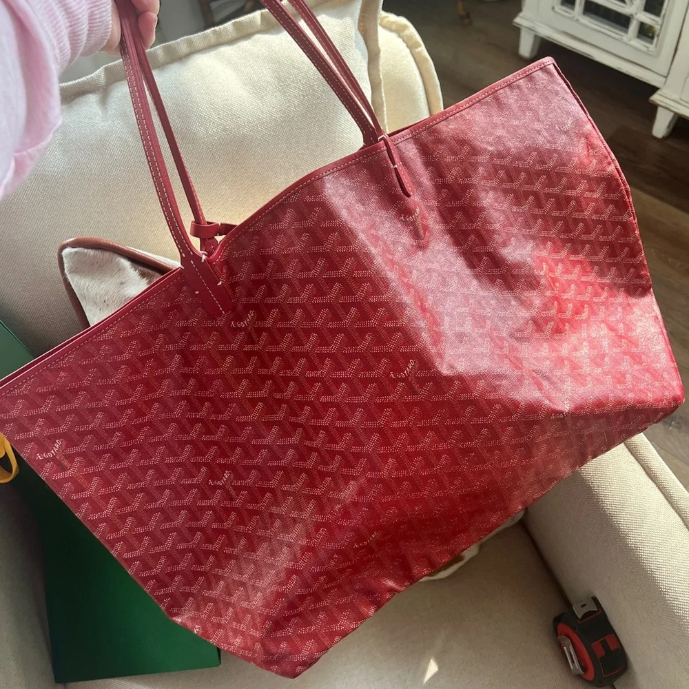 Goyard Large Tote Red Designer Tote Bag - Picture 2 of 16